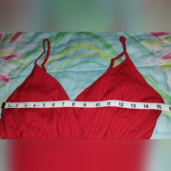 Red Romper Suit with Spaghetti Straps - Picture 5 of 9